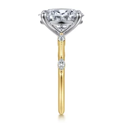 Best Gabriel & Co. Marline - 14K White-Yellow Gold Oval Diamond Engagement Ring
