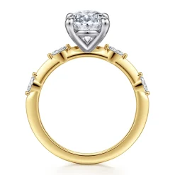 Best Gabriel & Co. Marline - 14K White-Yellow Gold Oval Diamond Engagement Ring