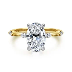 Discount Gabriel & Co. Marline - 14K White-Yellow Gold Oval Diamond Engagement Ring