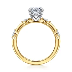 Discount Gabriel & Co. Marline - 14K White-Yellow Gold Oval Diamond Engagement Ring