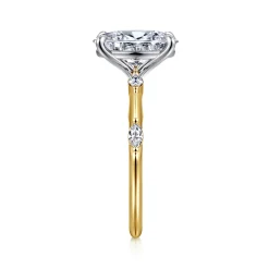 Discount Gabriel & Co. Marline - 14K White-Yellow Gold Oval Diamond Engagement Ring