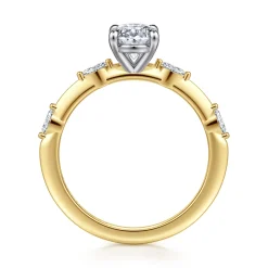 Sale Gabriel & Co. Marline - 14K White-Yellow Gold Oval Diamond Engagement Ring