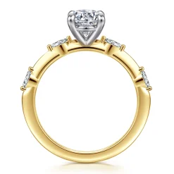 New Gabriel & Co. Marline - 14K White-Yellow Gold Oval Diamond Engagement Ring