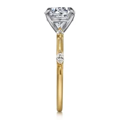 Outlet Gabriel & Co. Marline - 14K White -Yellow Gold Round Diamond Engagement Ring
