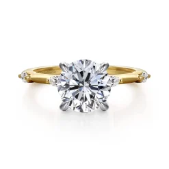 Outlet Gabriel & Co. Marline - 14K White -Yellow Gold Round Diamond Engagement Ring