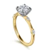 Outlet Gabriel & Co. Marline - 14K White -Yellow Gold Round Diamond Engagement Ring