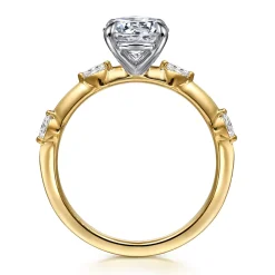 Outlet Gabriel & Co. Marline - 14K White -Yellow Gold Round Diamond Engagement Ring