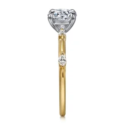 Outlet Gabriel & Co. Marline - 14K White -Yellow Gold Round Diamond Engagement Ring