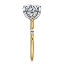 Gabriel & Co. Marline - 14K White -Yellow Gold Round Diamond Engagement Ring