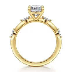 Sale Gabriel & Co. Marline - 14K Yellow Gold Cushion Cut Diamond Engagement Ring