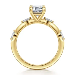 Hot Gabriel & Co. Marline - 14K Yellow Gold Emerald Cut Diamond Engagement Ring