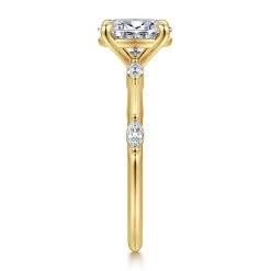 Sale Gabriel & Co. Marline - 14K Yellow Gold Oval Diamond Engagement Ring