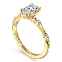 Sale Gabriel & Co. Marline - 14K Yellow Gold Oval Diamond Engagement Ring