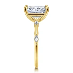 Hot Gabriel & Co. Marline - 14K Yellow Gold Radiant Cut Diamond Engagement Ring