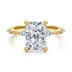 Hot Gabriel & Co. Marline - 14K Yellow Gold Radiant Cut Diamond Engagement Ring