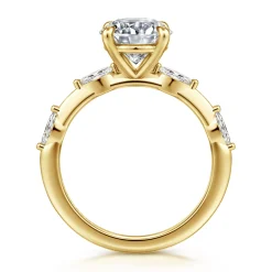 Best Gabriel & Co. Marline - 14K Yellow Gold Round Diamond Engagement Ring