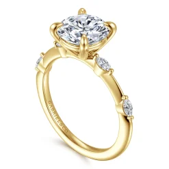 Clearance Gabriel & Co. Marline - 14K Yellow Gold Round Diamond Engagement Ring