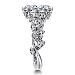 Discount Gabriel & Co. Martedi - 14K White Gold Floral Marquise Shape Diamond Engagement Ring