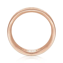 Online Gabriel & Co. Matteo - 14K Rose Gold 6mm - Men's Wedding Band in Sand Blast Finish