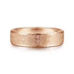 Hot Gabriel & Co. Matthew - 14K Rose Gold 6mm - Men's Wedding Band in Horizontal Brush Finish