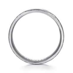 Sale Gabriel & Co. Matthew - 14K White Gold 6mm - Men's Wedding Band in Horizontal Brush Finish