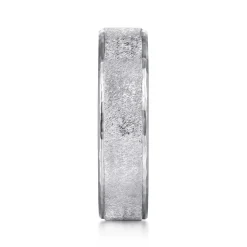 Sale Gabriel & Co. Matthew - 14K White Gold 6mm - Men's Wedding Band in Horizontal Brush Finish