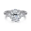 Sale Gabriel & Co. Mattie - 14K White Gold Oval Lotus Diamond Engagement Ring