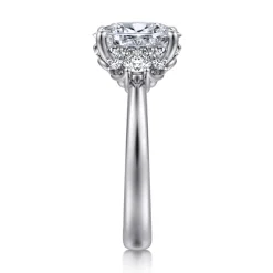 Sale Gabriel & Co. Mattie - 14K White Gold Oval Lotus Diamond Engagement Ring