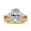 New Gabriel & Co. Mattie - 14K Yellow Gold Oval Lotus Diamond Engagement Ring