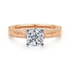 Gabriel & Co. Maura - 14K White-Rose Gold Round Diamond Engagement Ring