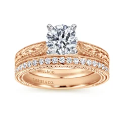 Gabriel & Co. Maura - 14K White-Rose Gold Round Diamond Engagement Ring