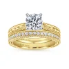 Hot Gabriel & Co. Maura - Vintage Inspired 14K White-Yellow Gold Round Solitaire Engagement Ring