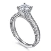 Gabriel & Co. Maura - Vintage Inspired 14K White Gold Round Solitaire Engagement Ring
