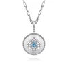Best Gabriel & Co. Medallion Pendant 925 Sterling Silver Blue Topaz and White Sapphire 24mm Bujukan