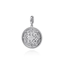 Best Gabriel & Co. Medallion Pendant 925 Sterling Silver Blue Topaz and White Sapphire 24mm Bujukan