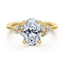 Hot Gabriel & Co. Meera - 14K Yellow Gold Oval Diamond Engagement Ring