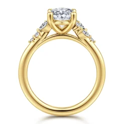 Hot Gabriel & Co. Meera - 14K Yellow Gold Oval Diamond Engagement Ring