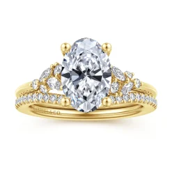 Hot Gabriel & Co. Meera - 14K Yellow Gold Oval Diamond Engagement Ring