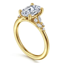 Hot Gabriel & Co. Meera - 14K Yellow Gold Oval Diamond Engagement Ring