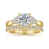 Sale Gabriel & Co. Melia - 14K Yellow Gold Three Stone Cluster Diamond Engagement Ring