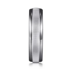 Hot Gabriel & Co. Mens Alternative 6mm Round Tantalum and 14K White Gold Band
