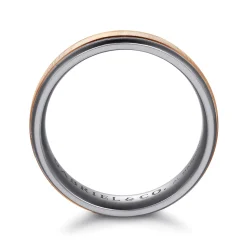 Best Gabriel & Co. Mens Alternative 6mm Round Tantalum and 14K Rose Gold Band