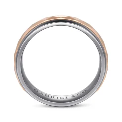 Online Gabriel & Co. Mens Alternative 6mm Round Tantalum and 14K Rose Gold Band