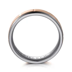 Discount Gabriel & Co. Mens Alternative 6mm Round Tantalum and 14K Rose Gold Band