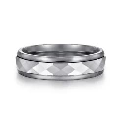 Sale Gabriel & Co. Mens Alternative 6mm Round Tantalum and 14K White Gold Band