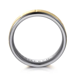 Clearance Gabriel & Co. Mens Alternative 6mm Round Tantalum and 14K Yellow Gold Band