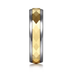 Discount Gabriel & Co. Mens Alternative 6mm Round Tantalum and 14K Yellow Gold Band