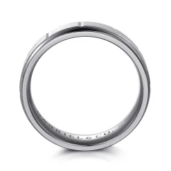 Hot Gabriel & Co. Mens Alternative 6mm Round Tantalum and 14K White Gold Band