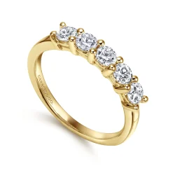Discount Gabriel & Co. Messina - 14K Yellow Gold Diamond Anniversary Band - 0.7 ct