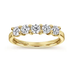 Discount Gabriel & Co. Messina - 14K Yellow Gold Diamond Anniversary Band - 0.7 ct